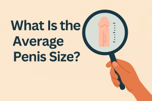 What is the average penis size illustration – infographic style visual with magnifying glass