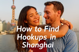 Chinese woman hugging a foreign man in Shanghai with skyline in background – How to Find Hookups in Shanghai